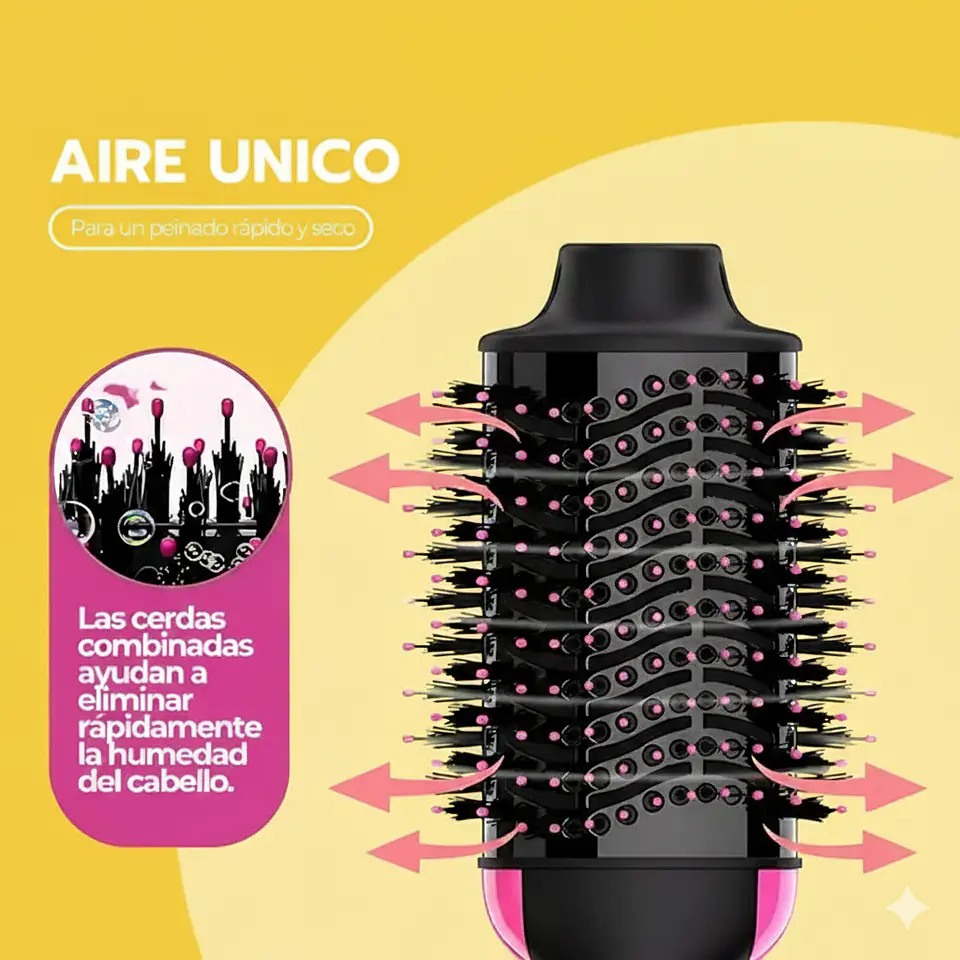 CEPILLO ALISADOR ELÉCTRICO SECADOR ANTI FRIZZ CEPILLO 3 EN 1 5