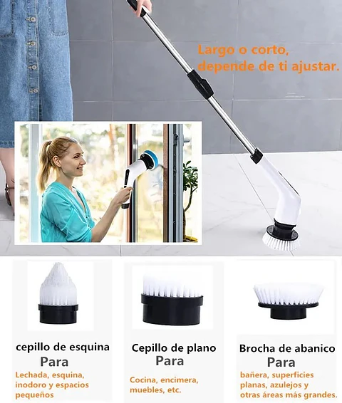 CEPILLO DE LIMPIEZA INALÁMBRICO 9 EN 1, RECARGABLE
