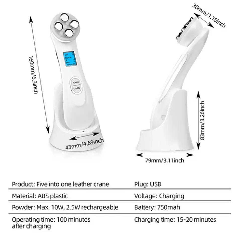 RADIO FRECUENCIA FACIAL ANTI ARRUGAS LED FOTOTERAPIA 2