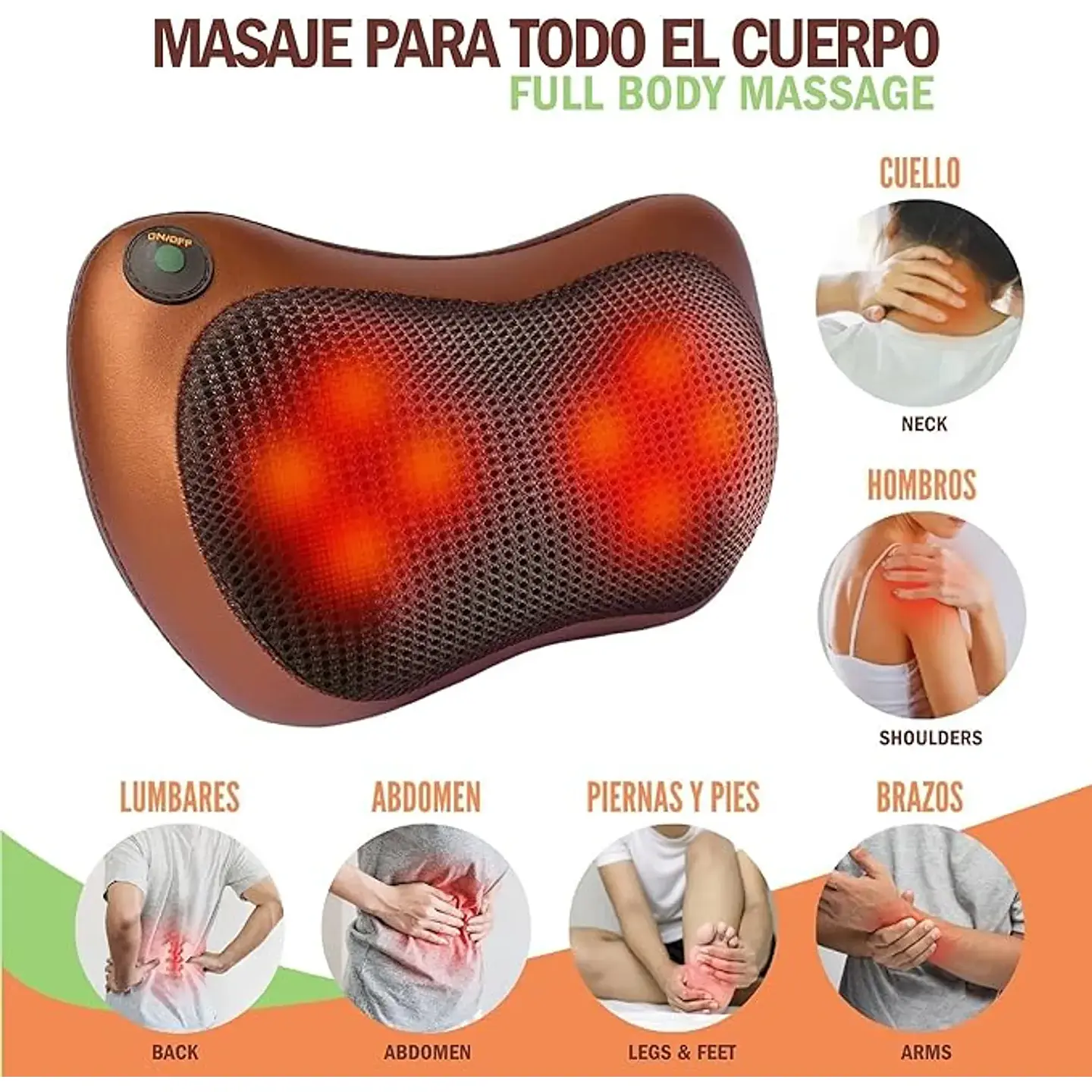 COJIN MASAJEADOR PARA  AUTO Y CASA 1