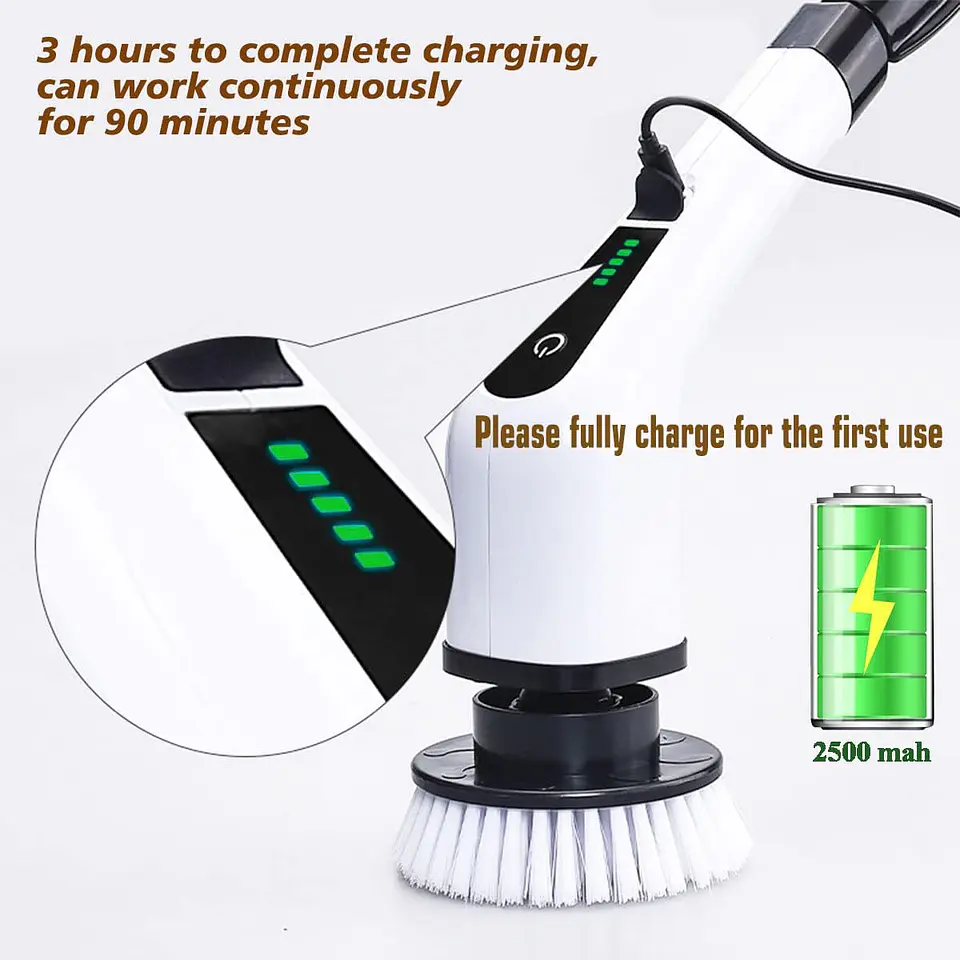 CEPILLO ELÉCTRICO GIRATORIO 9 CABEZALES USB MULTIFUNCIÓN 5