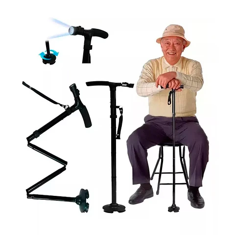 BASTON ORTOPEDICO PLEGABLE CON LUZ