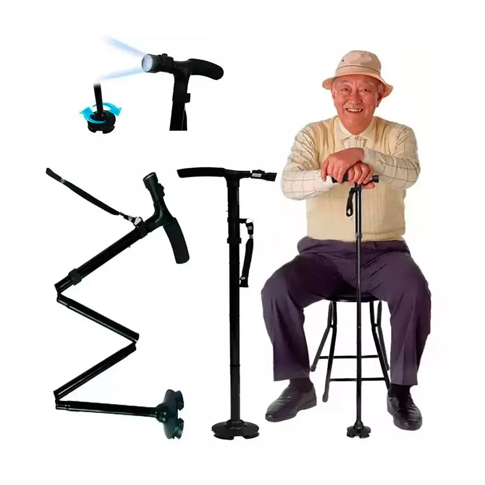 BASTON ORTOPEDICO PLEGABLE CON LUZ 1