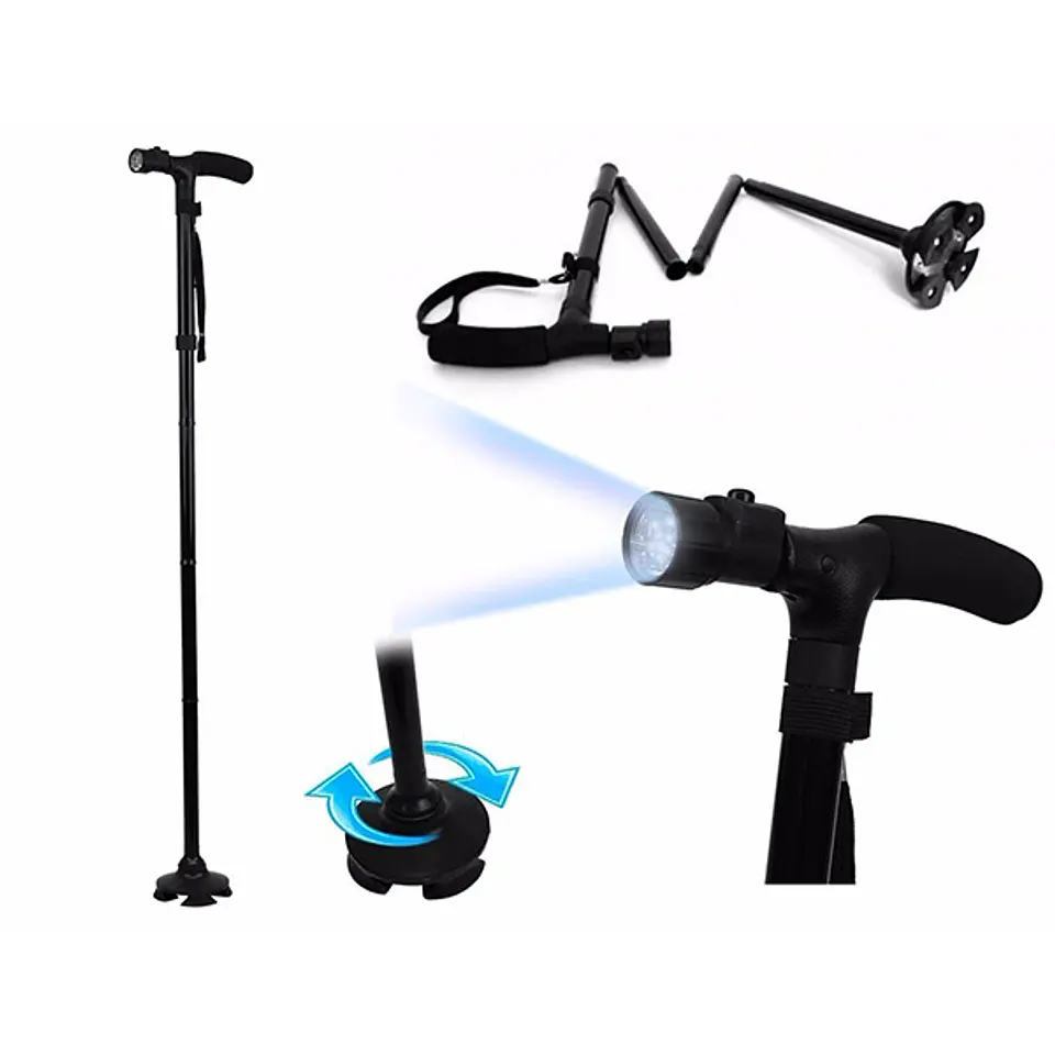 BASTON ORTOPEDICO PLEGABLE CON LUZ 3