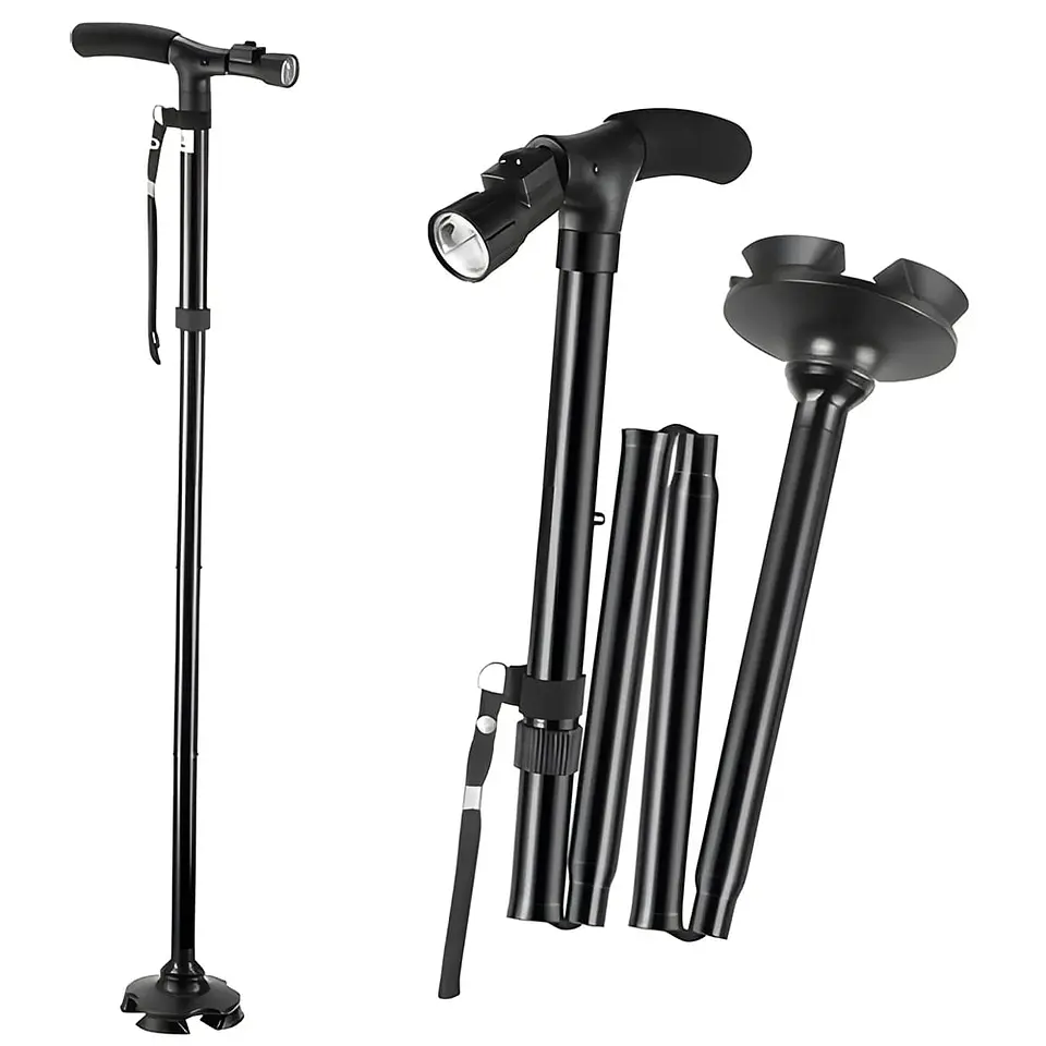 BASTON ORTOPEDICO PLEGABLE CON LUZ 4