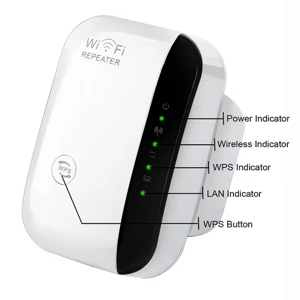 AMPLIFICADOR WIFI 300MBPS 24GHZ CON WPS Y PUERTO LAN 5