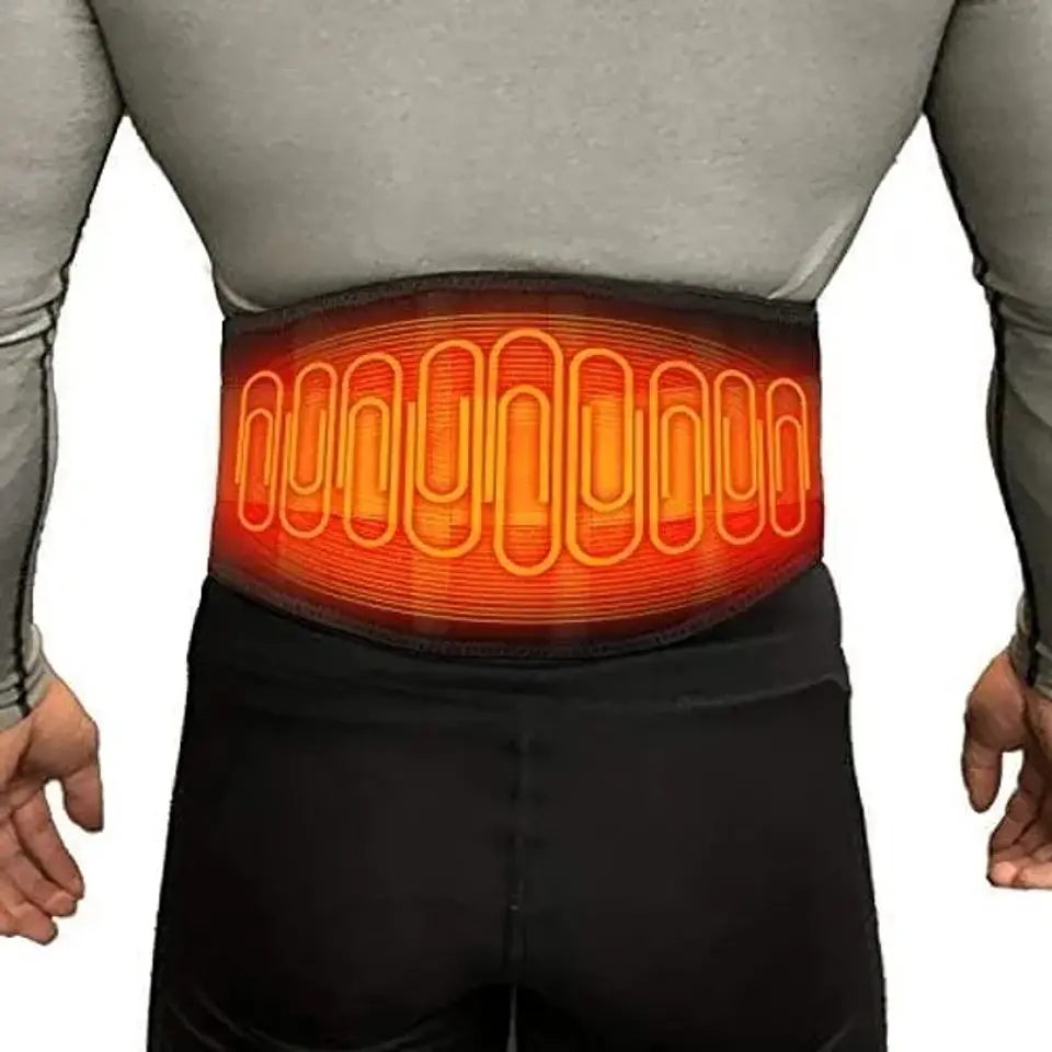 FAJA LUMBAR CON 3 NIVELESD E CALOR Y BOLSILLO PARA PONER GEL FRIO 7