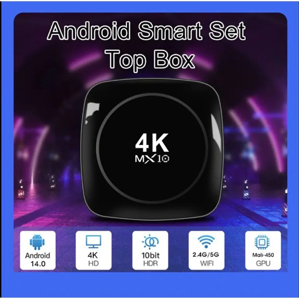 Tv Box Android 5G MX10 Streaming 4K Bluetooth 4