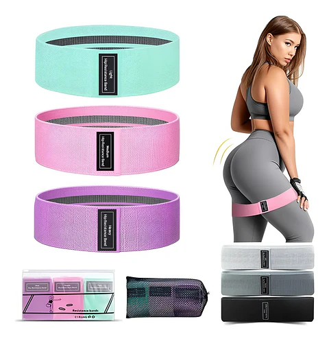 Bandas de Elasticas para piernas y glúteos, tela antideslizante, 3 niveles