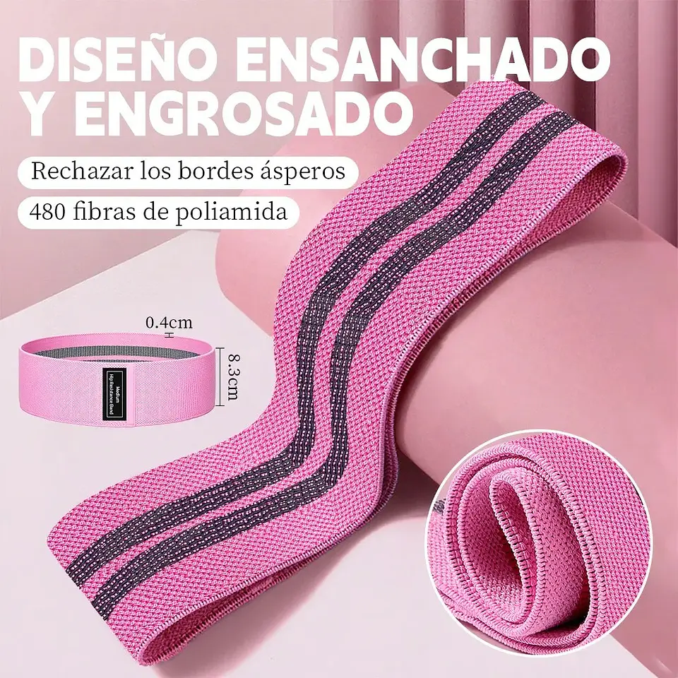 Bandas de Elasticas para piernas y glúteos, tela antideslizante, 3 niveles 5