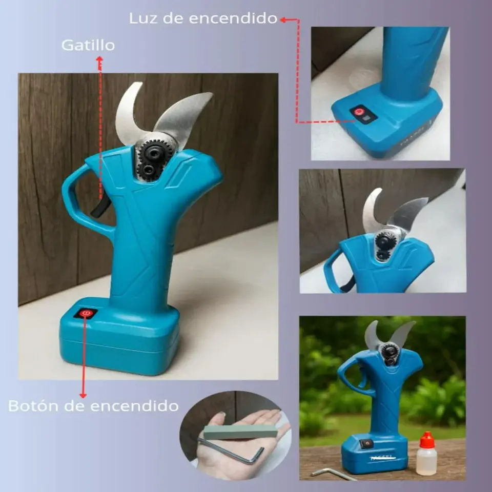 SET DE JARDIN CORTADORA DE CESPED TIJERA PODAR Y MINI MOTOSIERRA 4