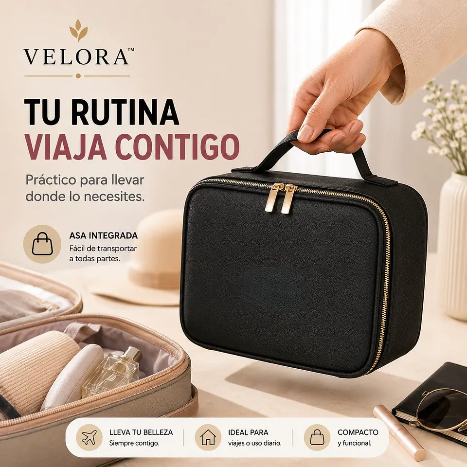 MOVI Cosmetiquero Maleta Organizador de Maquillaje con Espejo y Luz LED 6