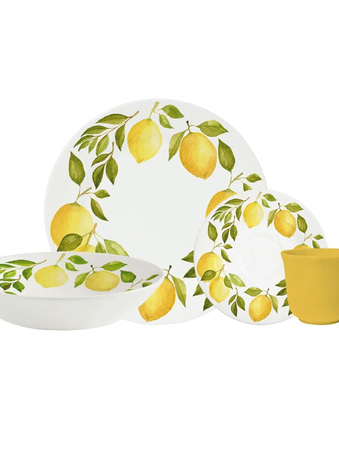 Vajilla Limones 4 Puestos 16 Piezas / Corona 1