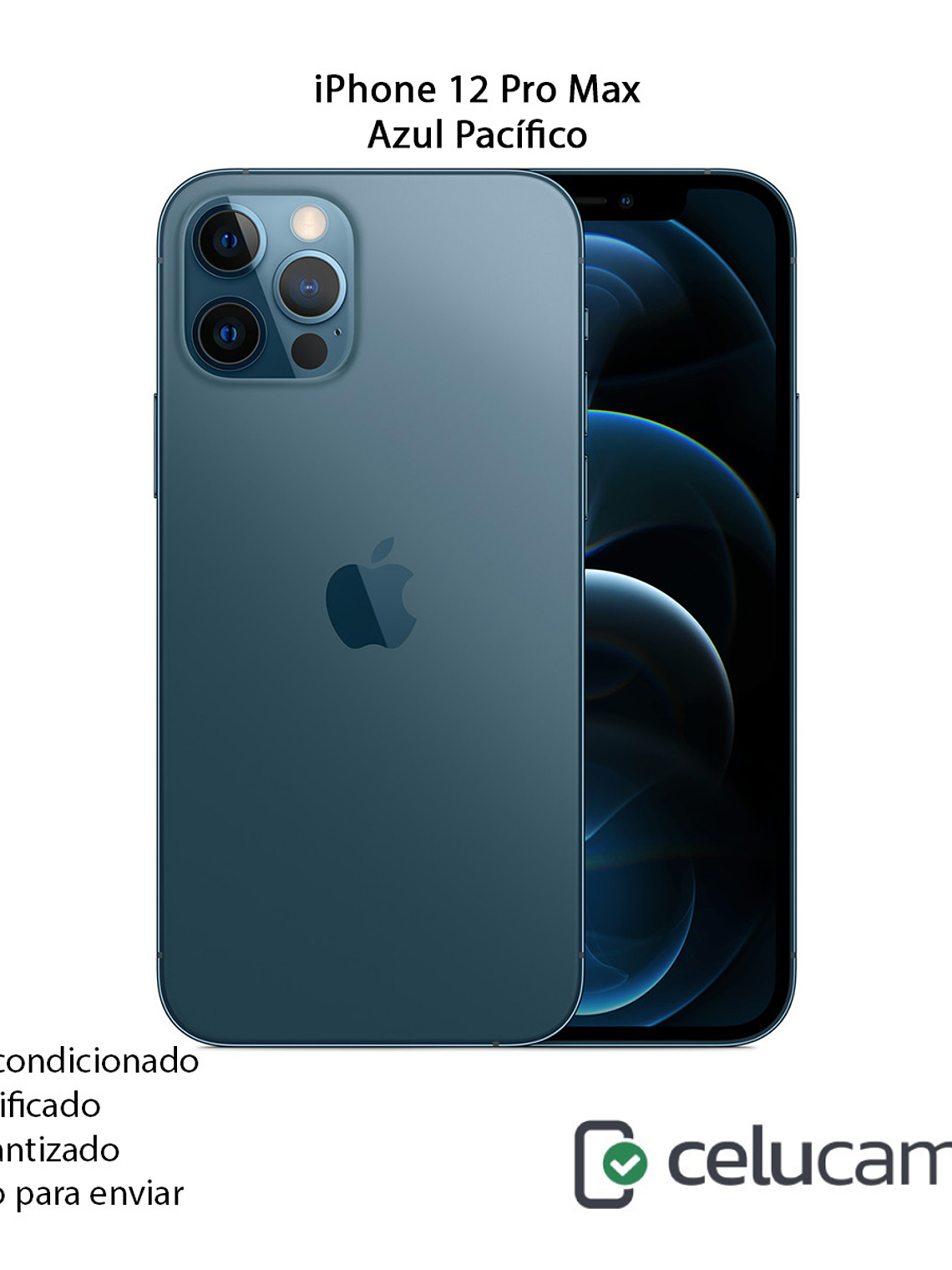 iPhone 12 Pro Max-Azul-128-Outlet Pieza desconocida bateria y pantalla y Sin Face ID 1