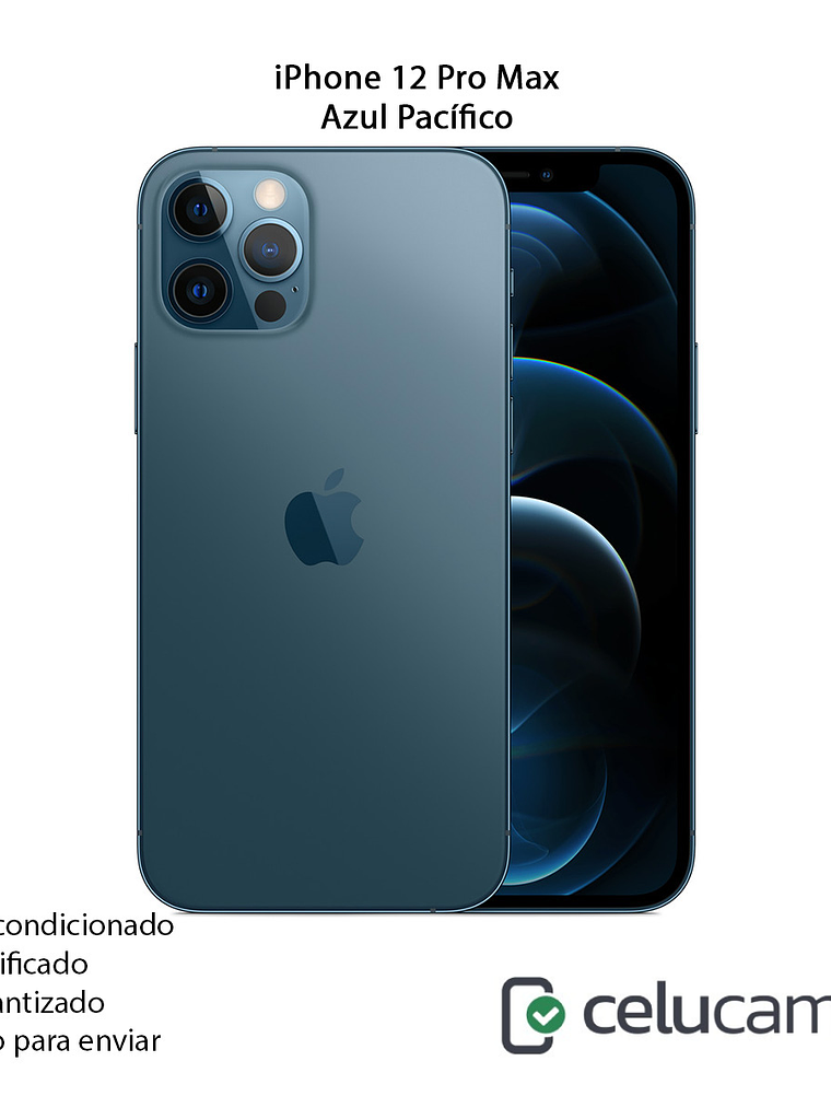 iPhone 12 Pro Max-Azul-128-Outlet Pieza desconocida bateria y pantalla y Sin Face ID 1