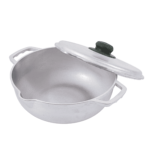 Caldero Redondo UNIVERSAL 24 centímetros, Con vertedero/ Tapa Fundida/ Aluminio/ Pomo Ecológico/ Sistema Cortagotas/ Freir/ Arroces/ Sopas y Caldos