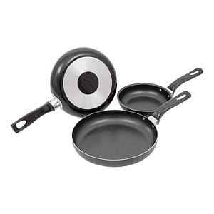 SET INFALTABLE: SARTEN 18 CM + SARTEN DE 20 CM + CACEROLA DE 14 CM