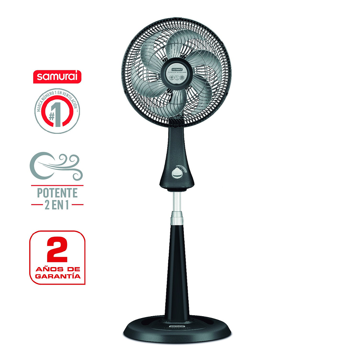 Ventilador Turbo Silence Compact 2 en 1 Negro / Samurai 4