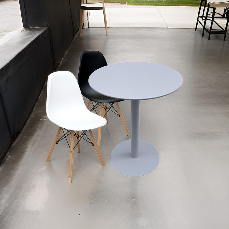 Mesa Metálica Redonda Barcelona Blanca 3