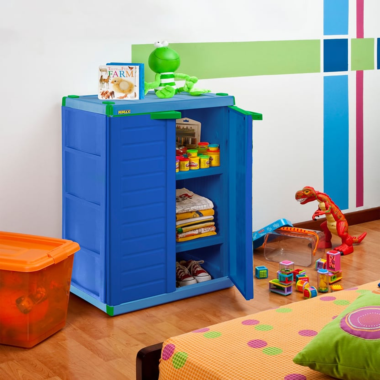 Armario Infantil 2 Puertas 94x45x65 cm Azul 3