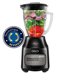 Oster® Licuadora con Tecnología Reversible, Vaso de Vidrio, Negro