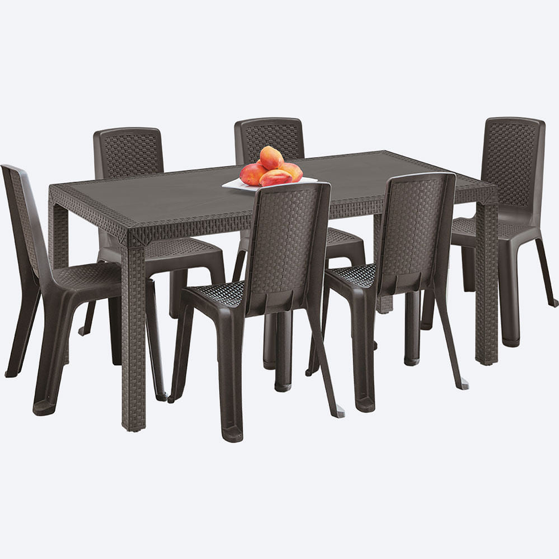 Combo Comedor Familiar Eterna (1 Mesa + 6 Sillas Sin Brazos) 2