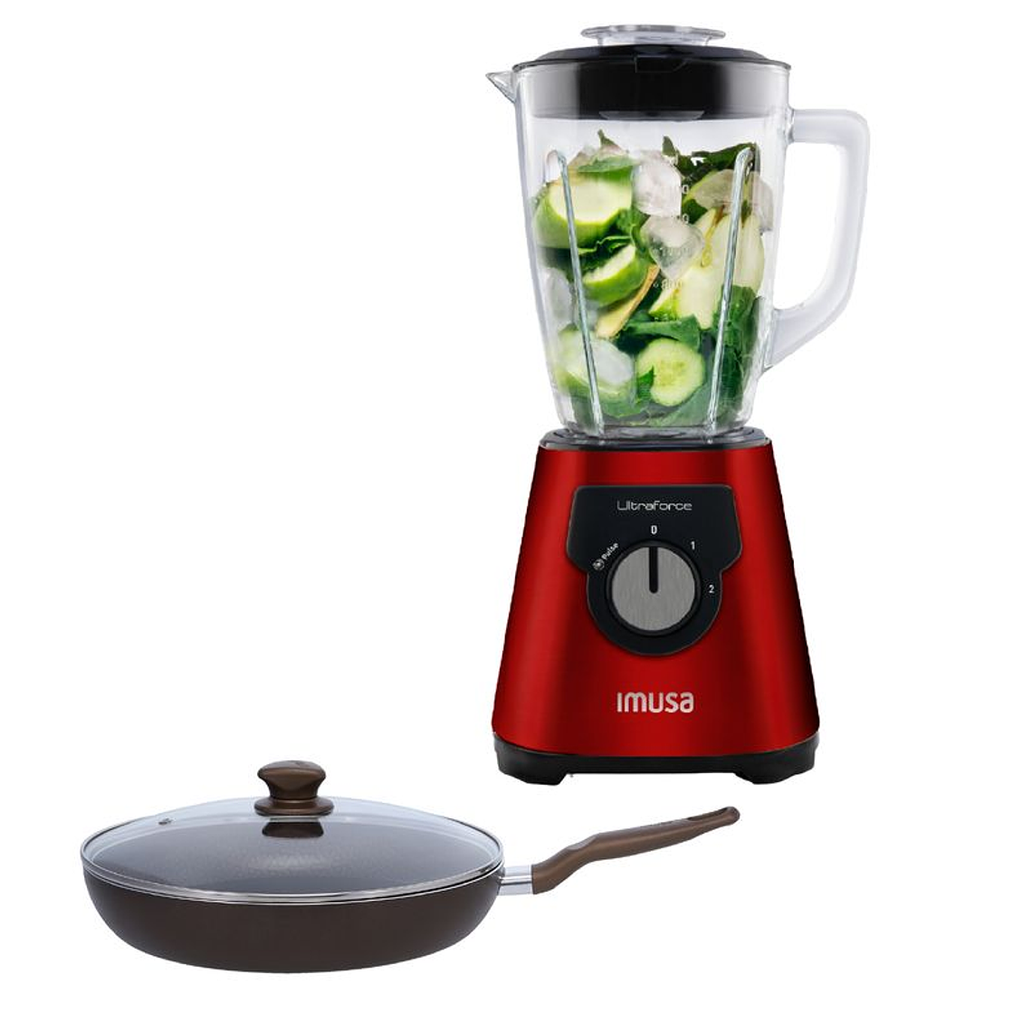 Combo Licuadora IMUSA Ultraforce2V + Sartén 30cm Tapa Vidrio 1
