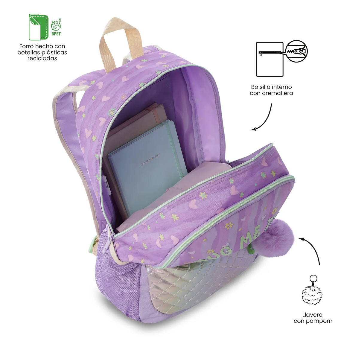 Morral para Niña Kacty Grande Morado 2