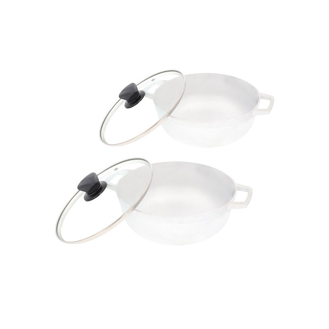 Set de 2 Calderos IMUSA Natural 22- 24 cm Tapa de Vidrio 2