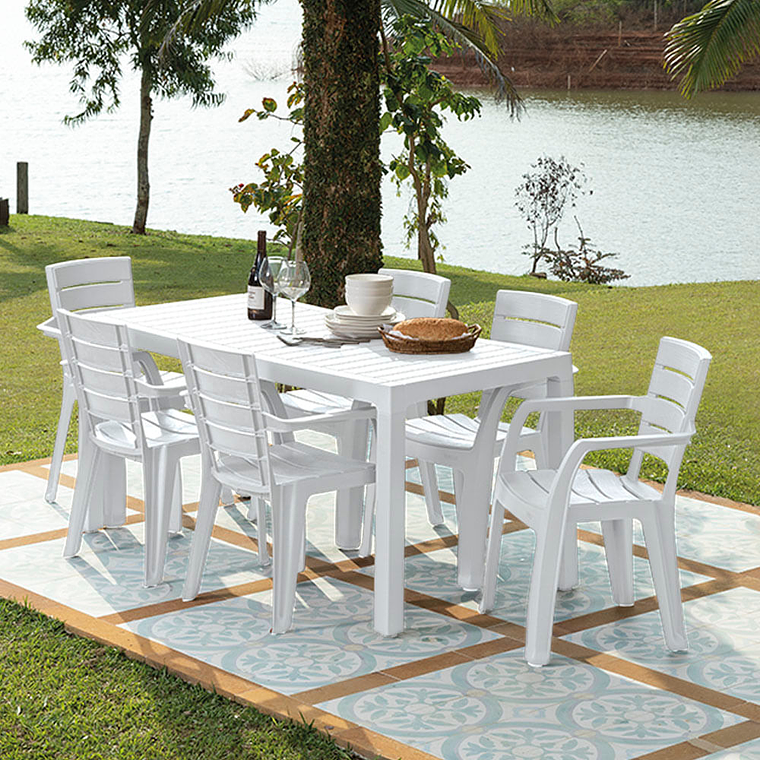 Combo Comedor Familiar Barú (1 Mesa + 6 Sillas Con Brazos) 2