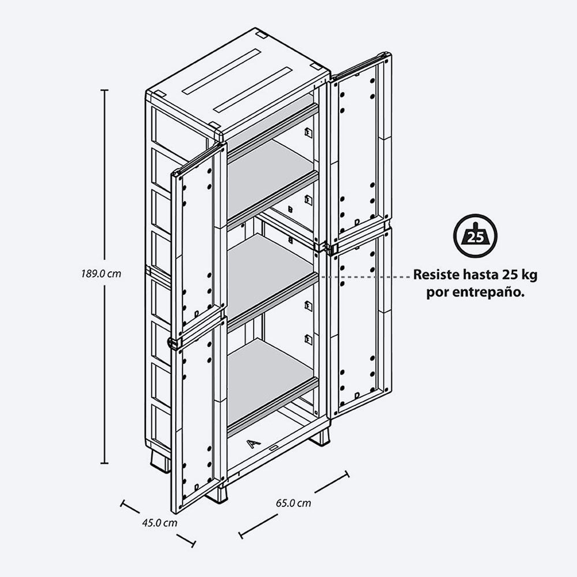 Armario Grande Barú Gris / Rimax 4