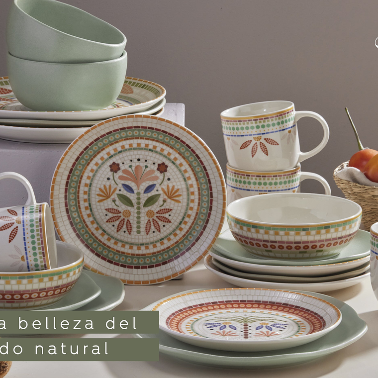 Vajilla Corona Combo Fiore + Olivo 8 Puestos 32 Piezas 3