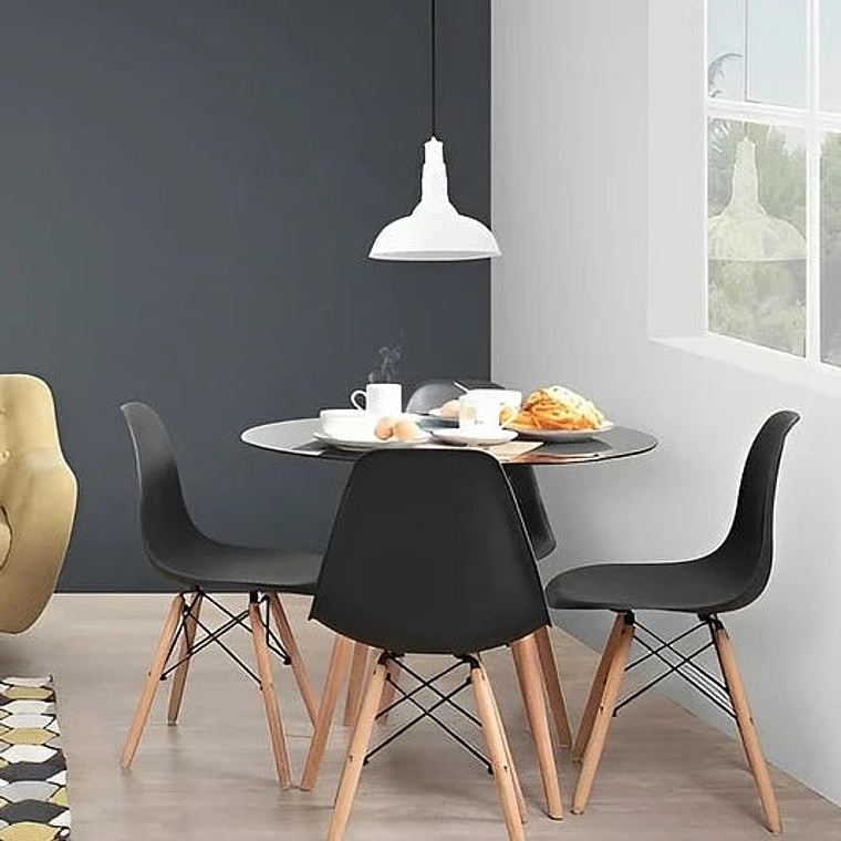 Mesa Roma Negra Redonda 3