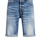 SHORTS TAPERED FIT EN CÓMODO DENIM ELÁSTICO AZUL HOMBRE - Miniatura 4