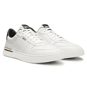 TENIS DE PIEL CON DETALLES DE LOGO TENIS HOMBRE