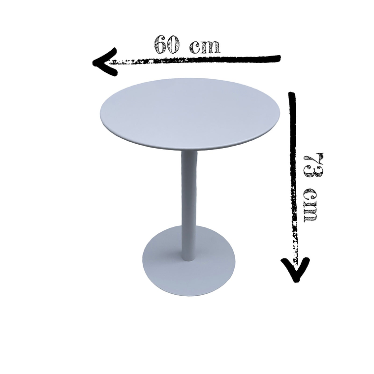 Mesa Metálica Redonda Barcelona Blanca 5