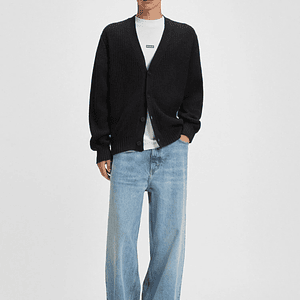 BUZO RELAXED FIT CON ESTRUCTURA DE CANALÉ CARDIGAN RELAXED FIT HOMBRE