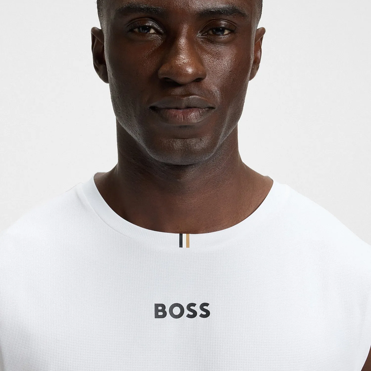 CAMISETA DE TIRANTES DEPORTIVA DE TEJIDO ELÁSTICO CON RAYAS TRASERAS PLAYERA REGULAR FIT HOMBRE 4