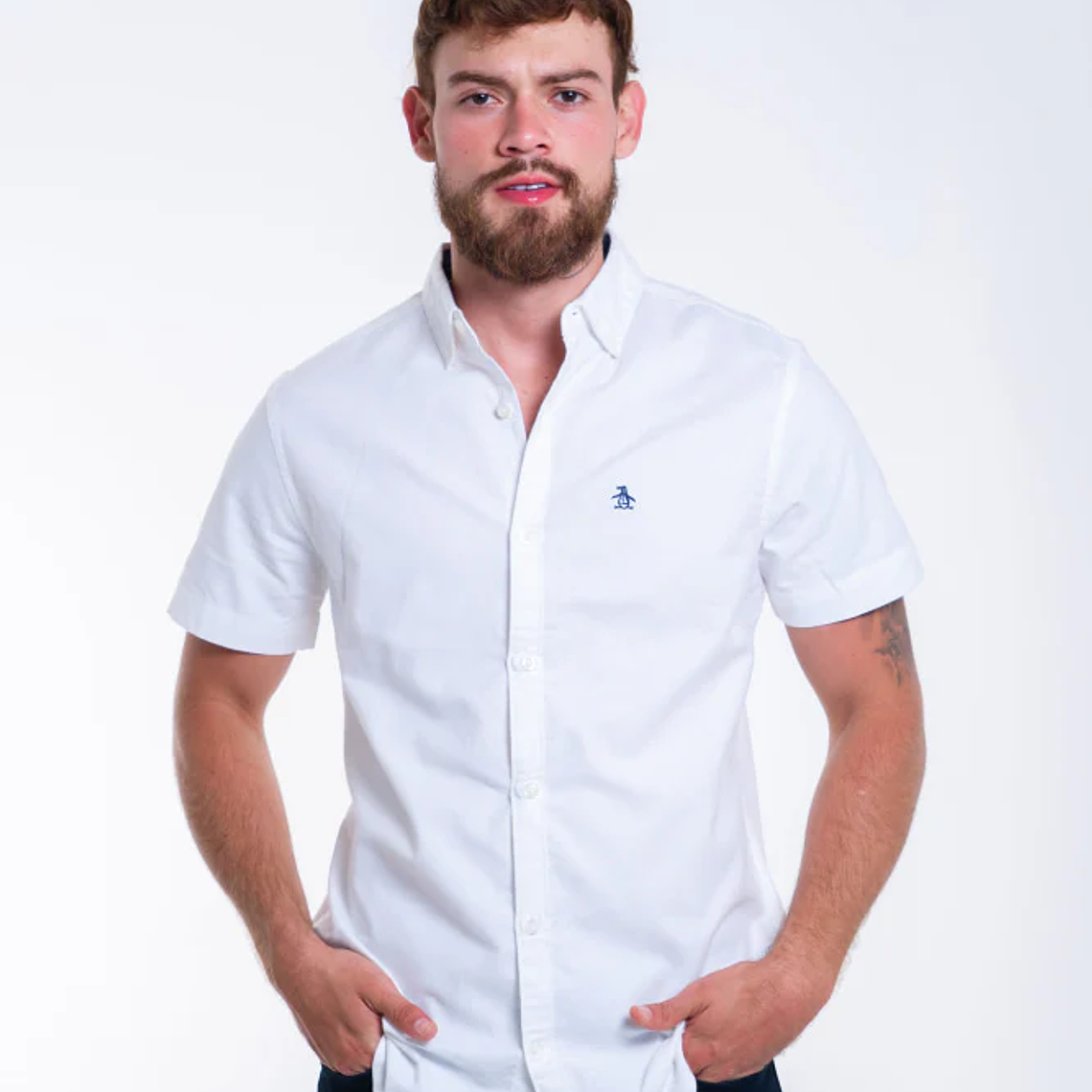 Camisa Hombre Manga Corta Penguin Oxford 4