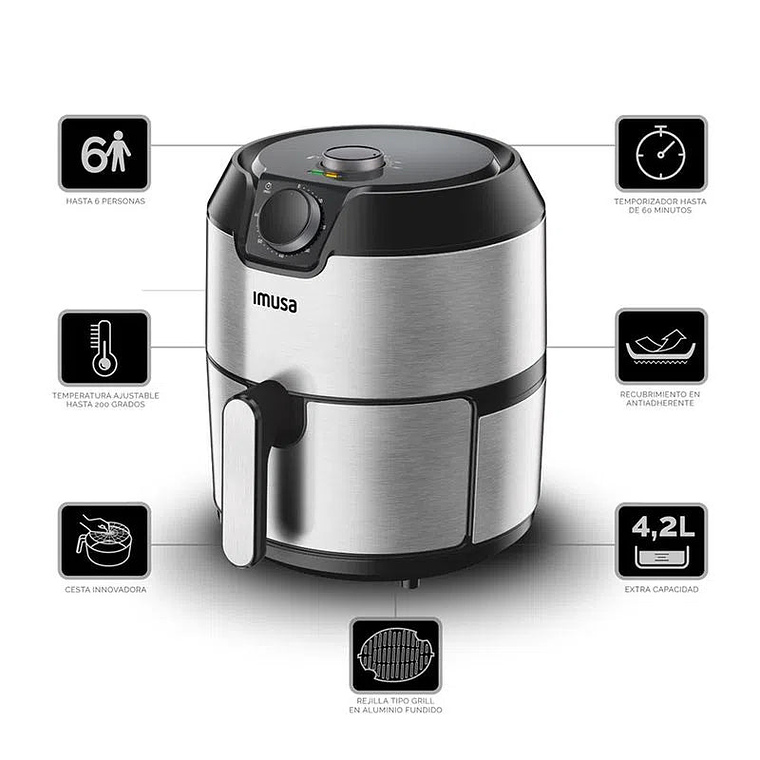 Freidora de aire 4.2 litros Easy Fry Grill 2 en 1 / Imusa 4