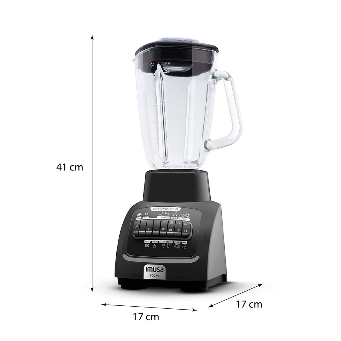 Licuadora IMUSA InfinyForce 10 Velocidades gris 3