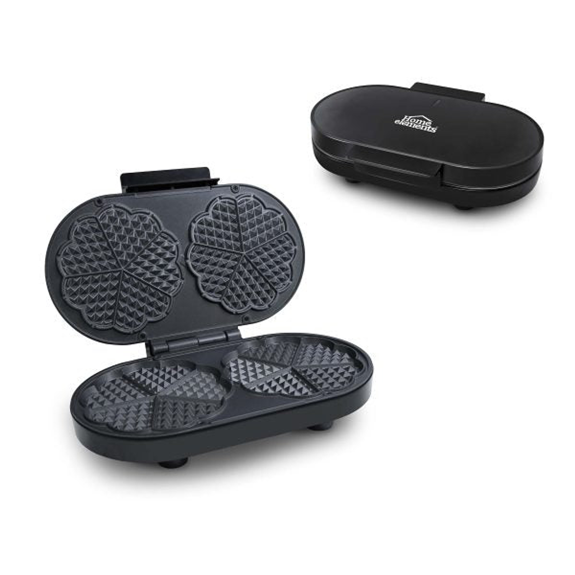 Waflera Eléctrica 2 Puestos Negro / Home Elements 2