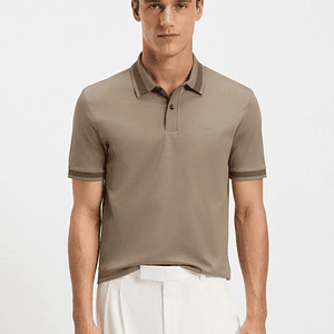 POLO SLIM FIT DE ALGODÓN MERCERIZADO CON DETALLES ESTRUCTURADOS POLO SLIM FIT HOMBRE