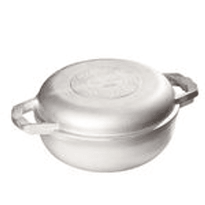 Caldero Redondo UNIVERSAL 24 centímetros, Tapa multifuncional/ Tapa Fundida/ Aluminio/ Ecologico/ Freir/ Arroces/ Asar