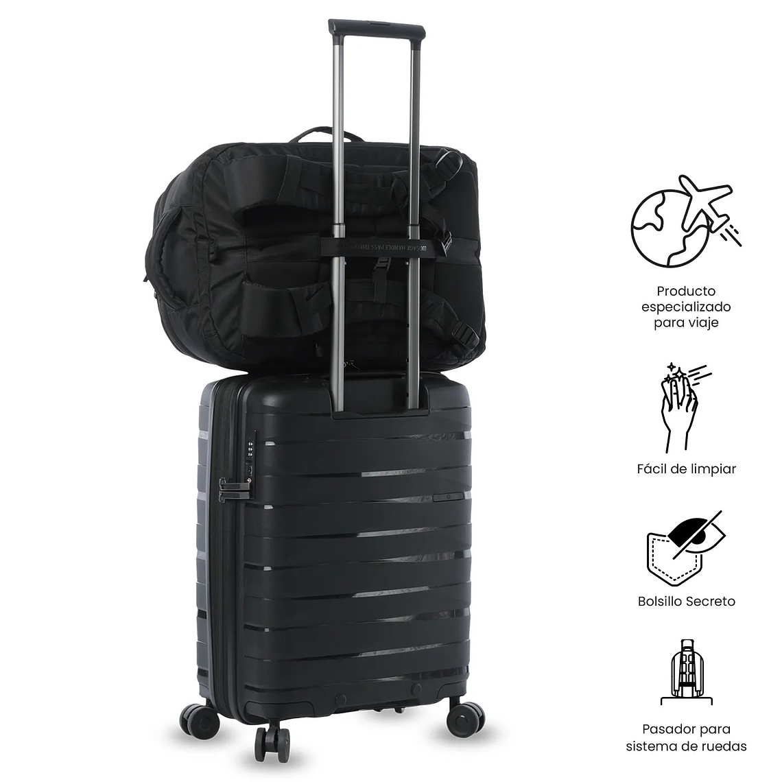 Morral de Viaje Grande Convey 2.0 Negro 4