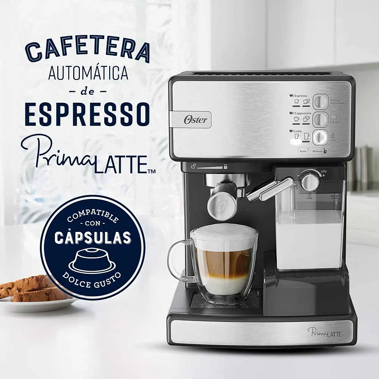 Cafetera Automática de Espresso PrimaLatte™ Plateada / Oster 2