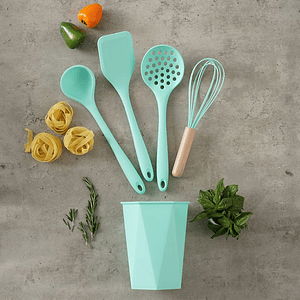 SET X4 UTENSILIOS MAS BASE UNIVERSAL VERDE MENTA