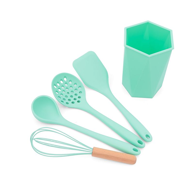 SET X4 UTENSILIOS MAS BASE UNIVERSAL VERDE MENTA 3