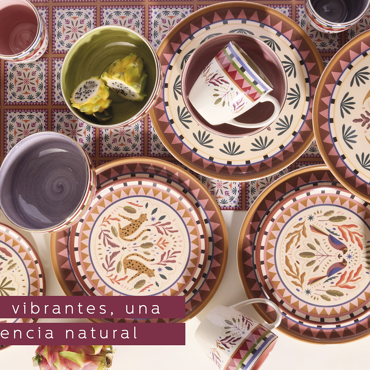 Vajilla Corona Selvática 4 Puestos 16 Piezas 4