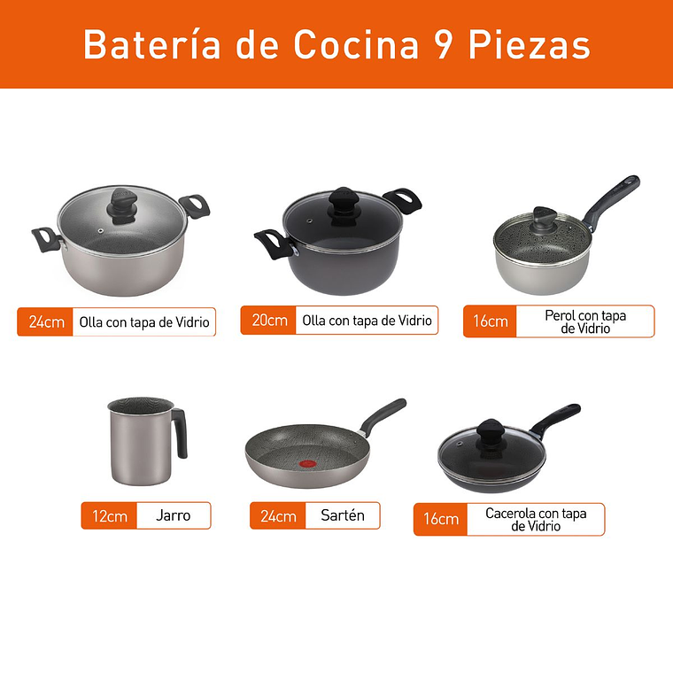 Batería IMUSA Talent 9 piezas 3